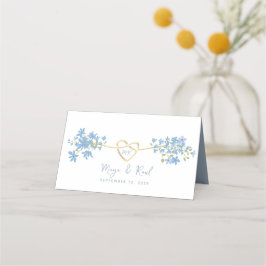 Floral Dusty Blue Wedding Platzkarte