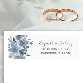 Floral Dusty Blue Wedding Rücksendeadresse
