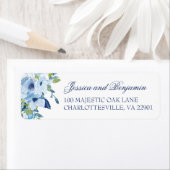 Floral Dusty Blue Wedding Rücksendeadresse (Insitu)