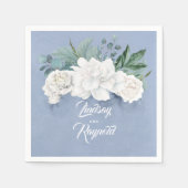 Floral Dusty Blue Wedding Serviette (Vorderseite)
