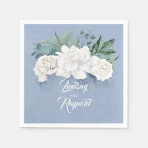 Floral Dusty Blue Wedding Serviette