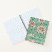 Floral Dusty Gray Dahlia Personalisiertes Notebook Notizblock (Innenseite)