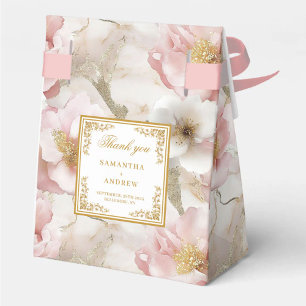 Floral Dusty Pink Ivory Gold Gastgeschenk Hochzeit Geschenkschachtel