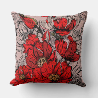 Floral Dusty Pink Reversible Kissen