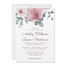 Floral Dusty Pink Rose Burgundy Wedding