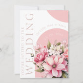 Floral Dusty Pink Wildblume Sommergarten Hochzeit Einladung (Vorderseite)