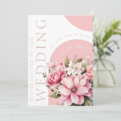Floral Dusty Pink Wildblume Sommergarten Hochzeit Einladung (Stehend Vorderseite)