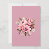 Floral Dusty Pink Wildblume Sommergarten Hochzeit Save The Date (Rückseite)
