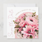 Floral Dusty Pink Wildblume Sommergarten Hochzeit Save The Date (Vorderseite)