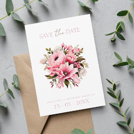 Floral Dusty Pink Wildblume Sommergarten Hochzeit Save The Date