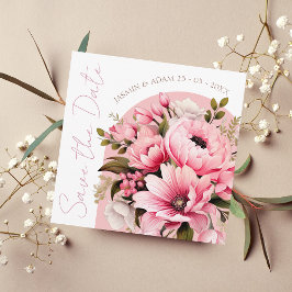 Floral Dusty Pink Wildblume Sommergarten Hochzeit Save The Date