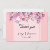 Floral Dusty Rose Dankeskarte (Vorderseite)