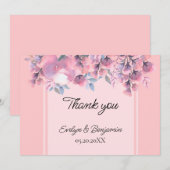 Floral Dusty Rose Dankeskarte (Vorne/Hinten)