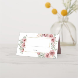 Floral Dusty Rose Elegante Hochzeit Platzkarte