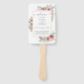 Floral Dusty Rose Elegantes Hochzeitsprogramm Fächer (Vorderseite)