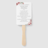 Floral Dusty Rose Elegantes Hochzeitsprogramm Fächer (Rückseite)