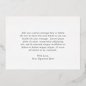 Floral Dusty Rose Gold Foil Hochzeit Danke Karte (Rückseite)