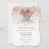 Floral Dusty Rose Gold on White Bridal Luncheon Einladung (Vorderseite)