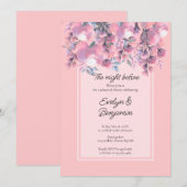 Floral Dusty Rose Probe Abendessen Einladung (Vorne/Hinten)