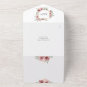 Floral Dusty Rose QR Code Hochzeit All In One Einladung (Außenbereich)