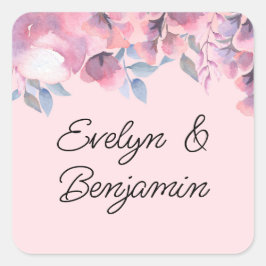 Floral Dusty Rose Quadratischer Aufkleber