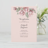 Floral Dusty Rose Rosa Probe Abendessen Einladung (Stehend Vorderseite)