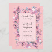 Floral Dusty Rose Save The Date (Vorne/Hinten)