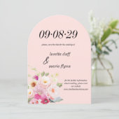 Floral Dusty Rose Save the Date Einladung (Stehend Vorderseite)