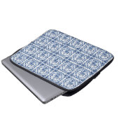 Floral Dutch Tiles Muster Laptopschutzhülle (Vorne Knopf)