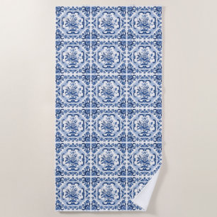 Floral Dutch Tiles Muster Strandtuch