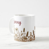 Floral Earth Tones NANNY PERSONALIZE Design Tasse (Vorderseite Links)