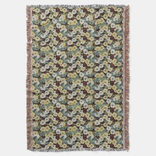 Floral Earthtone Decke (Vorderseite Vertikal)