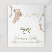 Floral Easter Bunny Folded Platzkarte (Außenseite Aufgefaltet)