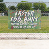 Floral Easter Egg Hunt Banner with Painted Flowers (Insitu)