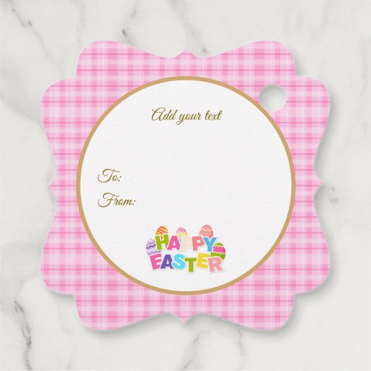 Floral Easter Eggs & Spring Roses Personalized Geschenkanhänger (Rückseite)