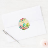Floral Easter Eggs & Spring Roses Personalized Runder Aufkleber (Umschlag)