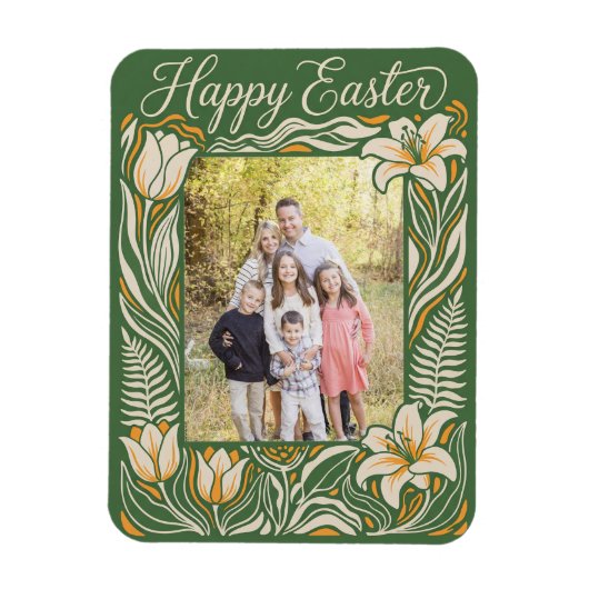  Floral Easter Personalized Lily & Daffodil Magnet (Vertikal)