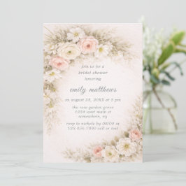 Floral Editorial Bouquet Bridal Shower Einladung