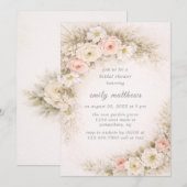 Floral Editorial Bouquet Bridal Shower Einladung (Vorne/Hinten)