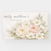 Floral Editorial Bouquet Wedding Bridal Shower Banner (Horizontal)