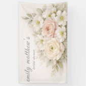 Floral Editorial Bouquet Wedding Bridal Shower Banner (Vertikal)