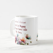  Floral Educational Assistant Pink  Personalize Kaffeetasse (Vorderseite Links)