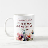  Floral Educational Assistant Pink  Personalize Kaffeetasse (Links)