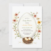 Floral Egg Osterbaby Dusche Einladung (Vorderseite)