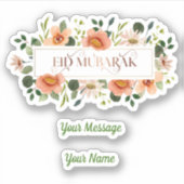 Floral Eid Mubarak Aufkleber (Vorderseite)