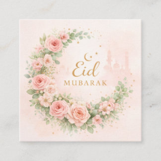 Floral Eid Mubarak – Blush Pink Islamic Gift f Begleitkarte