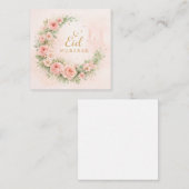 Floral Eid Mubarak – Blush Pink Islamic Gift f Begleitkarte (Vorne/Hinten)