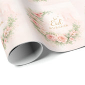 Floral Eid Mubarak – Blush Pink Islamic Gift f Geschenkpapier (Rolleneckpunkt)