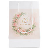 Floral Eid Mubarak – Blush Pink Islamic Gift f Mittlere Geschenktüte (Rückseite)