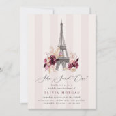 Floral Eiffel Tower Double Sided Bridal Shower Einladung (Vorderseite)